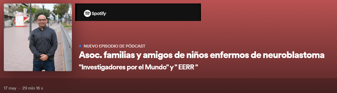 En el programa de radio científico “Enfermedades Raras“, número 420 presentado y dirigido por Antonio G. Armas, el 14/05 en Radio Libertad de 19 a 19:30 horas, hemos entrevistado a D. Joaquín Molí. Presidente de la la asociación de niños enfermos de neuroblastoma.